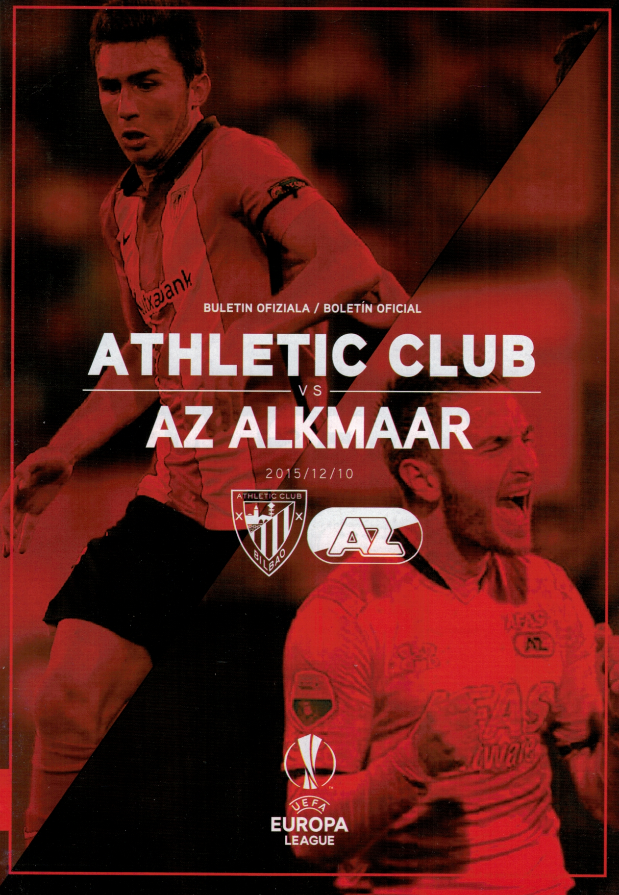 AZ Programma 10-dec-2015 Athletic Club de Bilbao Away